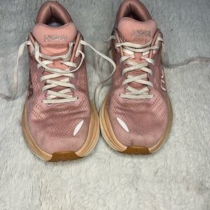 Hoka Women's Blush and Tan Athletic Shoes
